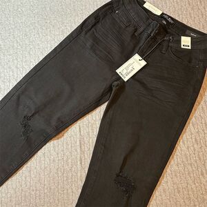 Judy Blue Women's Mid Rise Distressed Skinny Jeans Black Size 1   NWT